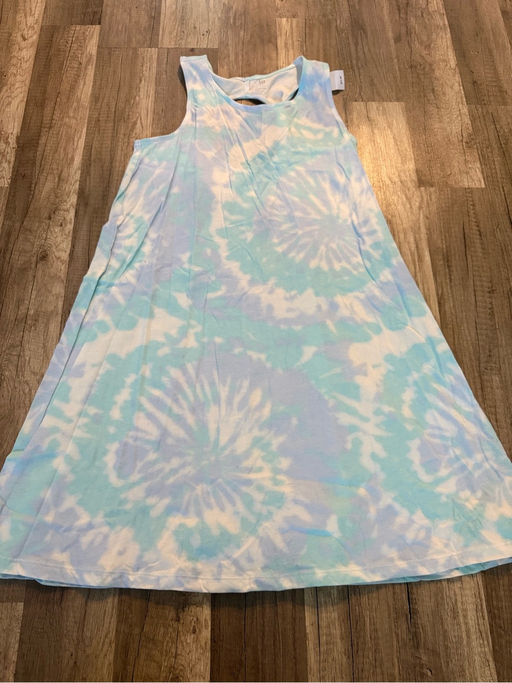 NWT Tie-Dye Sleeveless Kids Dress - Light Blue & White